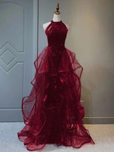 BXOXO Customized Burgundy Sequin Mesh Patchwork Evening Dress Sexy Halter Strapless Trailing Party Dress Elegant Wedding Formal Prom G